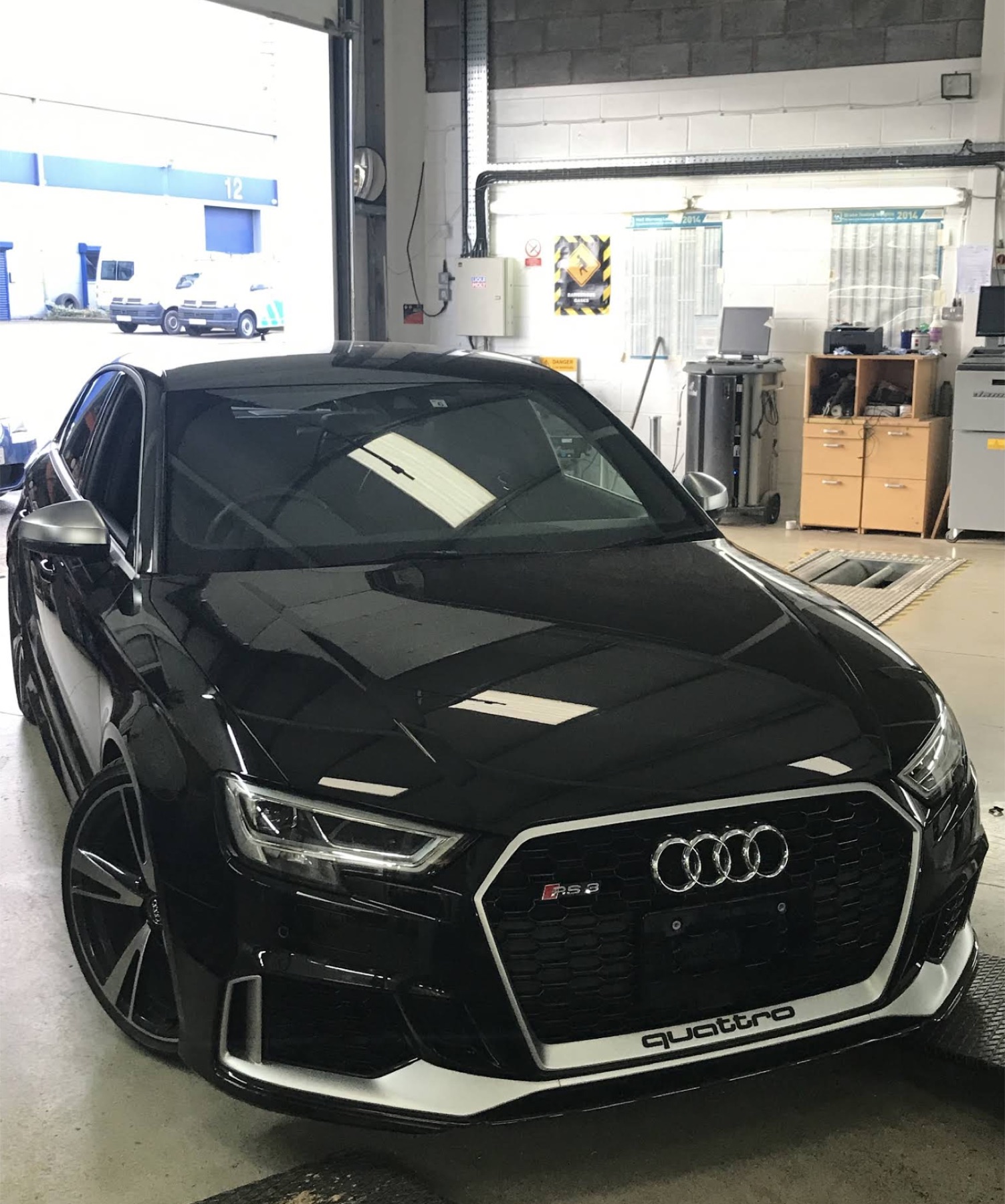 Audi RS3 in for diagnostic work